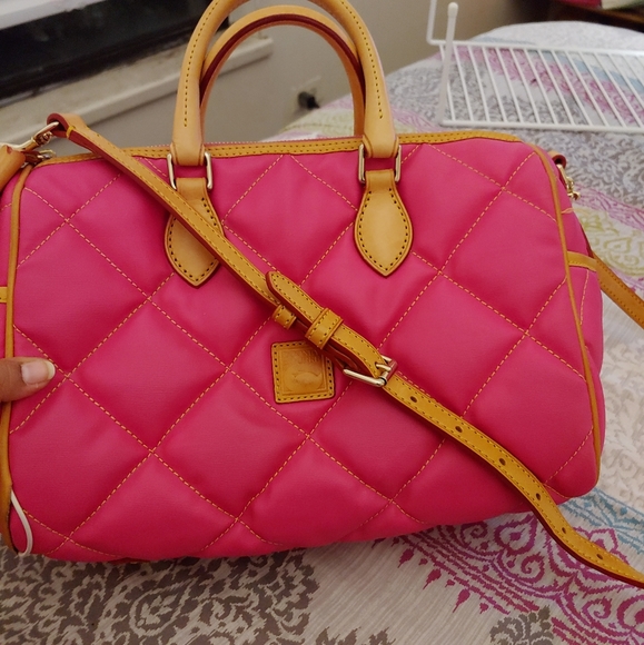 Dooney & Bourke Handbags - Dooney and Bourke Quilted Barrel Satchel Pink